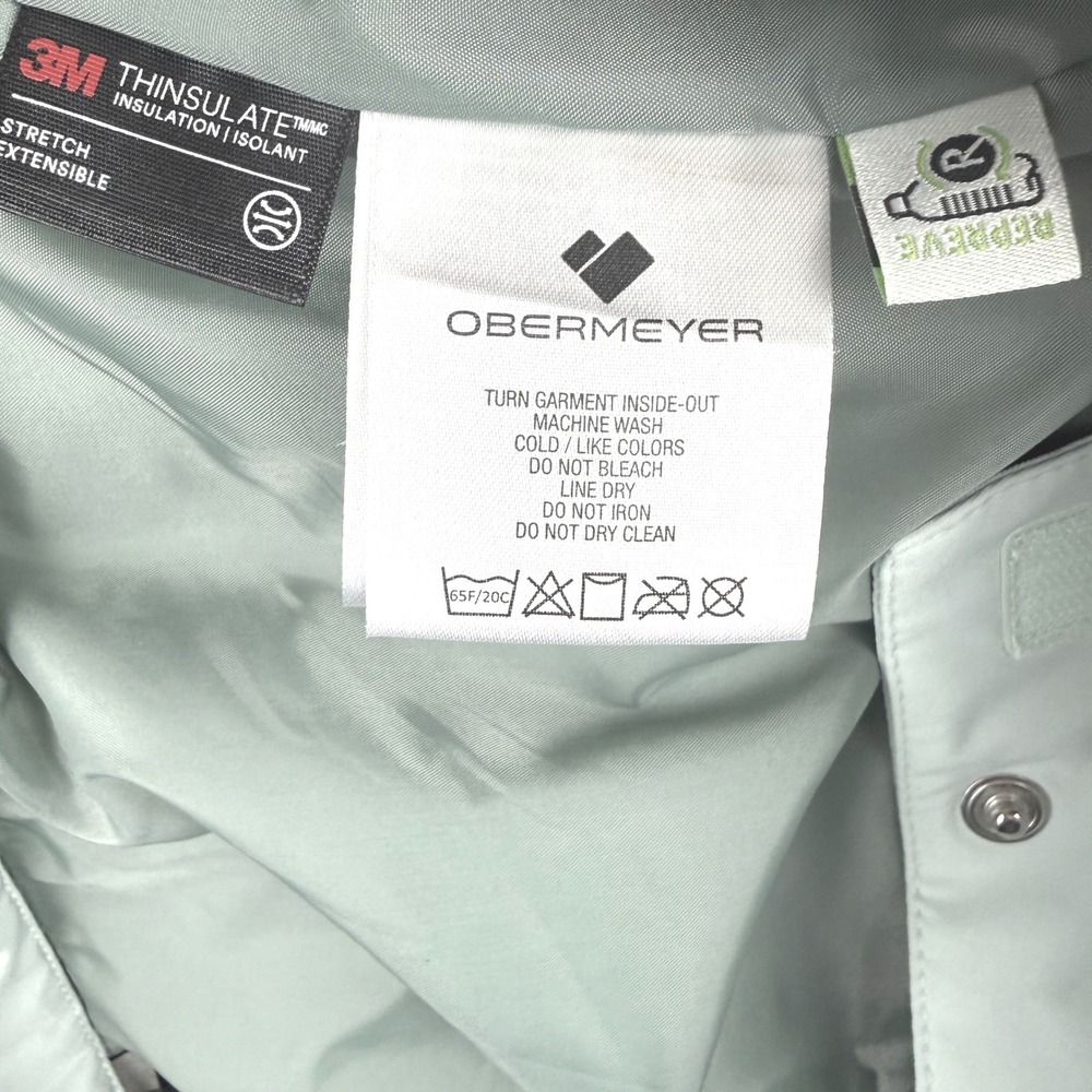 OBERMEYER Bliss Ski Pants Womens 12 Mint Green Winter Snow Sport Water-Resistant - Picture 9 of 11